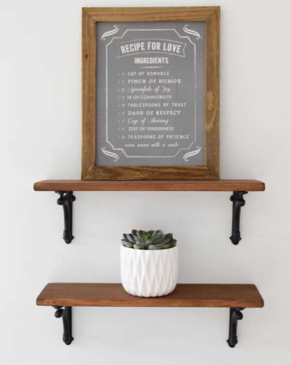 SET OF TWO 6" Nominal Depth Wood Shelves with Cast Iron Corbel Brackets - Image 2
