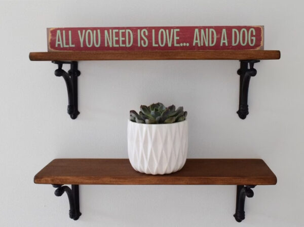 SET OF TWO 6" Nominal Depth Wood Shelves with Cast Iron Corbel Brackets - Image 5