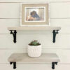 Burly (1.25" thick) 6" Nominal Depth Wood Shelf with Black Corbel Brackets