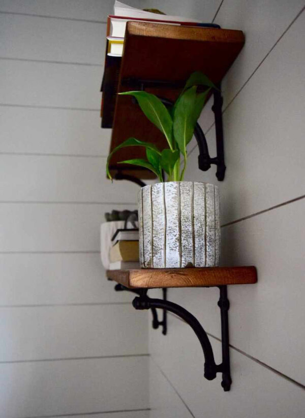 SET OF TWO 6" Nominal Depth Wood Shelves with Corbel Brackets | Bathroom Shelves - Image 3
