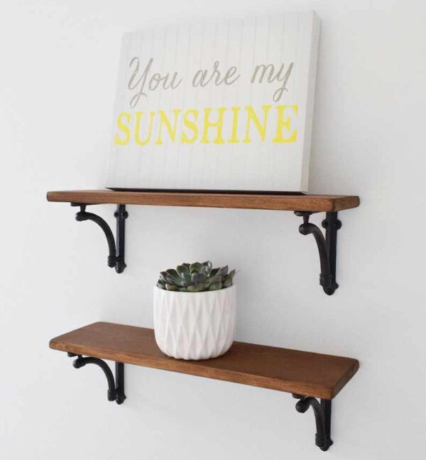 SET OF TWO 6" Nominal Depth Wood Shelves with Corbel Brackets | Bathroom Shelves - Image 4