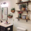 SET OF TWO 6" Nominal Depth Wood Shelves with Corbel Brackets | Bathroom Shelves