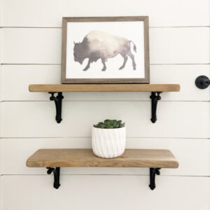 Set of two burly 6 inch wood shelves