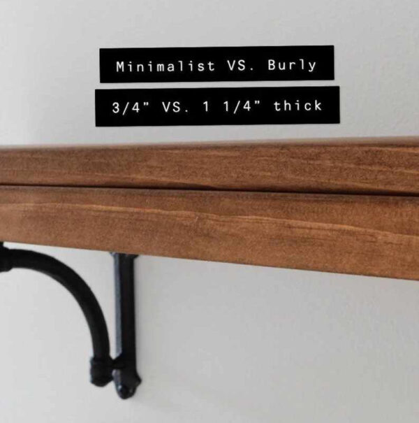 6" Nominal Depth Wood Shelf for Bathroom with Cast Iron Corbels - Image 6