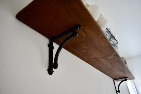 8" Nominal Depth Wood Shelf with Black Iron Corbels - Image 3