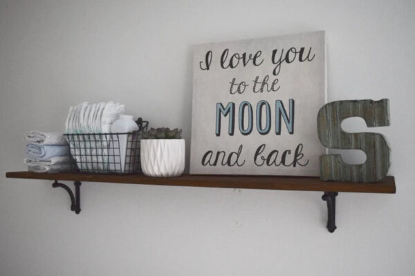 8" Nominal Depth Wood Shelf with Black Iron Corbels - Image 4