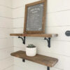 Burly (1.25" thick) 8" Nominal Depth Wood Bathroom Shelf with Cast Iron Brackets